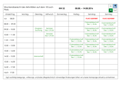 Wochenübersicht der Aktivitäten auf dem 18 Loch Platz KW 32 08.08.