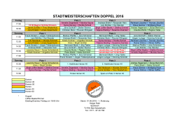 Spielplan für die Stadtmeisterschaften 2016