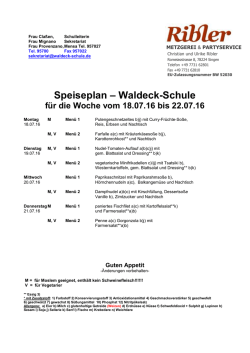 Speiseplan – Waldeck-Schule