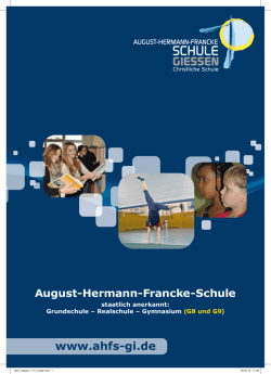 Schulprospekt - August-Hermann-Francke