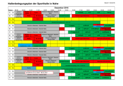 Hallenbelegungsplan der Sporthalle in Nahe