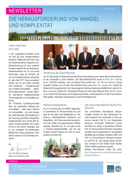 Newsletter Juli 2016 - Universität zu Köln