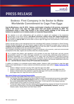 Sodexo: First Company in its Sector to Make Worldwide