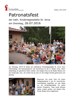 Patronatsfest - KITA St. Anna Köthen
