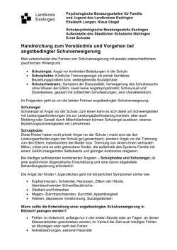 Handreichung zum Verst&auml;ndnis und Vorgehen bei angstbedingter