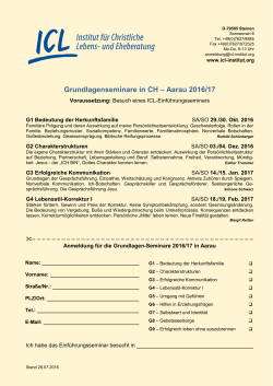 Grundlagenseminare in CH &ndash; Aarau 2016/17