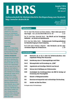 HRRS Ausgabe 7/2016 - HRR