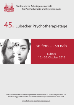 Programmheft Lübecker Psychotherapietage 2016