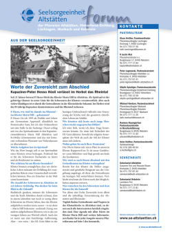 Worte der Zuversicht zum Abschied