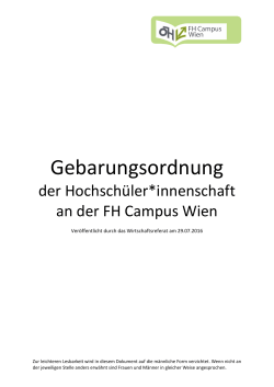 Gebarungsordnung - ÖH FH Campus Wien