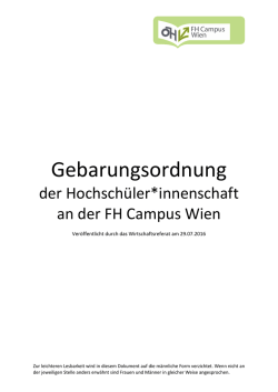 Gebarungsordnung - ÖH FH Campus Wien