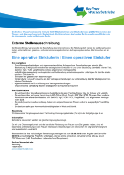 Eine operative Eink&auml;uferin / Einen operativen Eink&auml;ufer
