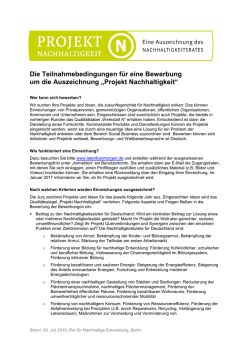 Die Teilnahmebedingungen f&uuml;r eine Bewerbung um die