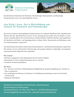 eine &Auml;rztin / einen Arzt in Weiterbildung zum Facharzt f&uuml;r Psychiatrie