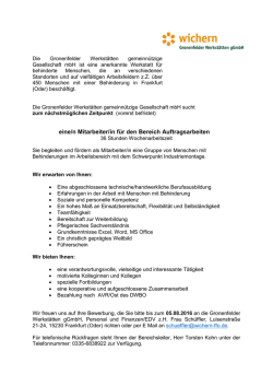 eine/n Mitarbeiter/in f&uuml;r den Bereich Auftragsarbeiten