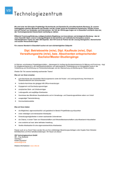 (m/w), Dipl. Kaufleute (m/w) - VDI Technologiezentrum GmbH