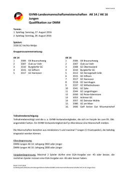 GVNB-Landesmannschaftsmeisterschaften AK 14 / AK 16 Jungen