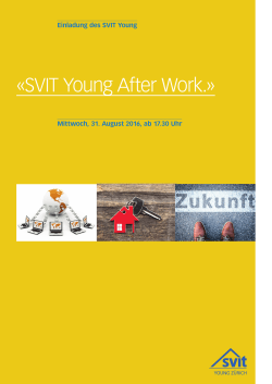 Einladung After Work SVIT Young 31. August 2016