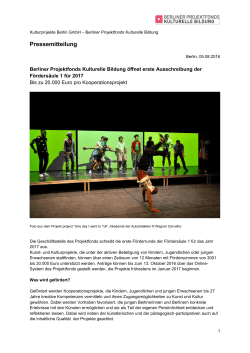 Kulturprojekte Berlin GmbH - Berliner Projektfonds Kulturelle Bildung