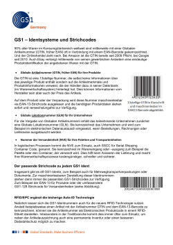Merkblatt GS1 - Identsysteme und Strichcodes