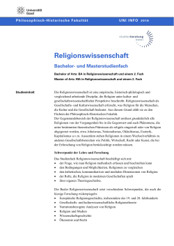 Religionswissenschaft - Studienberatung Basel