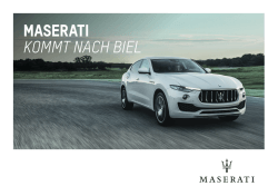 maserati kommt nach biel - Premium Automobile AG/SA