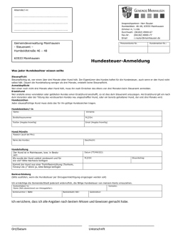 Hundesteuer-Anmeldung