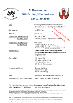 Ausschreibung THS-Turnier Derenburg 01.10.2016