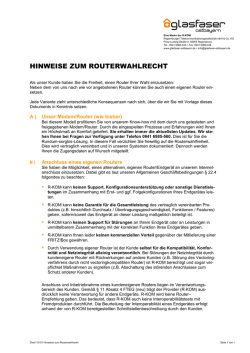 hinweise zum routerwahlrecht - R-KOM