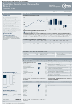 Fondsfakten: Deutsche Invest II European Top Dividend