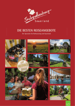 DIE BESTEN REISEANGEBOTE - Schmallenberger Sauerland