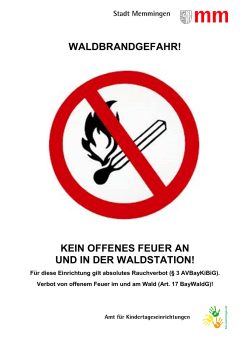 Verbot offenes Feuer - Kindertageseinrichtungen in Memmingen