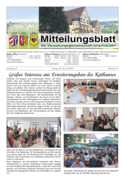 Mitteilungsblatt Nr. 15/2016 vom 29.07.2016