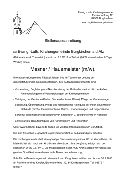 Mesner / Hausmeister (m/w). - Evang.