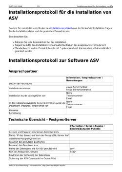 Installationsprotokoll - ASV