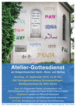 Gottesdienst am Bettag, 18. September 2016