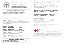 Pfarrnachrichten 06.08.-14.08.2016