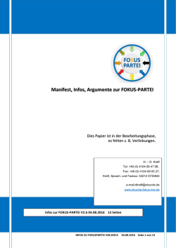 PDF: Manifest, Infos, Argumente zur FokusPartei.