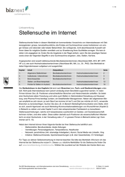 Stellensuche im Internet: Linkverzeichnis