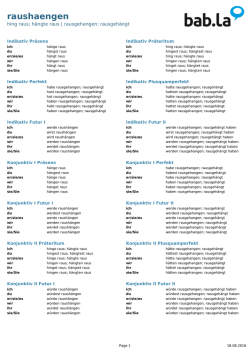 Deutsch conjugation - raushaengen