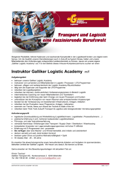 Instruktor Galliker Logistic Academy