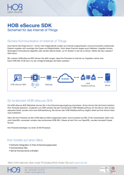 HOB eSecure SDK - Sicherheit f&uuml;r das Internet of Things