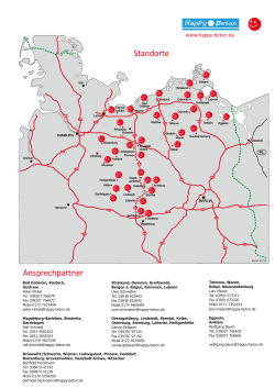 Standortkarte der Betonmischanlagen