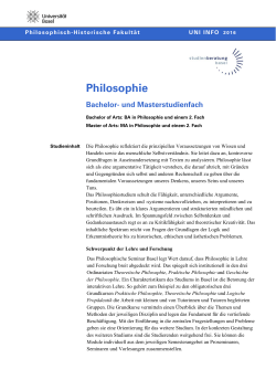 Philosophie - Studienberatung Basel