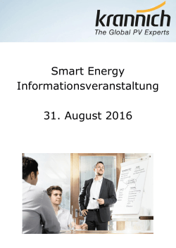 Smart Energy Informationsveranstaltung 31. August