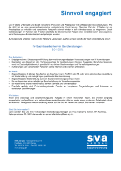 IV-SachbearbeiterIn Geldleistungen