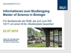 Informationsveranstaltung zum M.Sc.