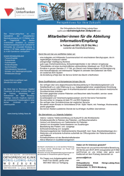 Druckversion Stellenausschreibung Information Teilzeit 50%