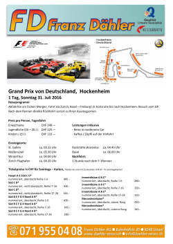 Grand Prix von Deutschland, Hockenheim 1 Tag, Sonntag 31. Juli