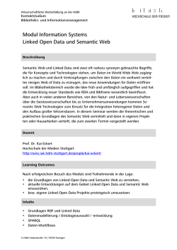 Modul Information Systems Linked Open Data und Semantic Web